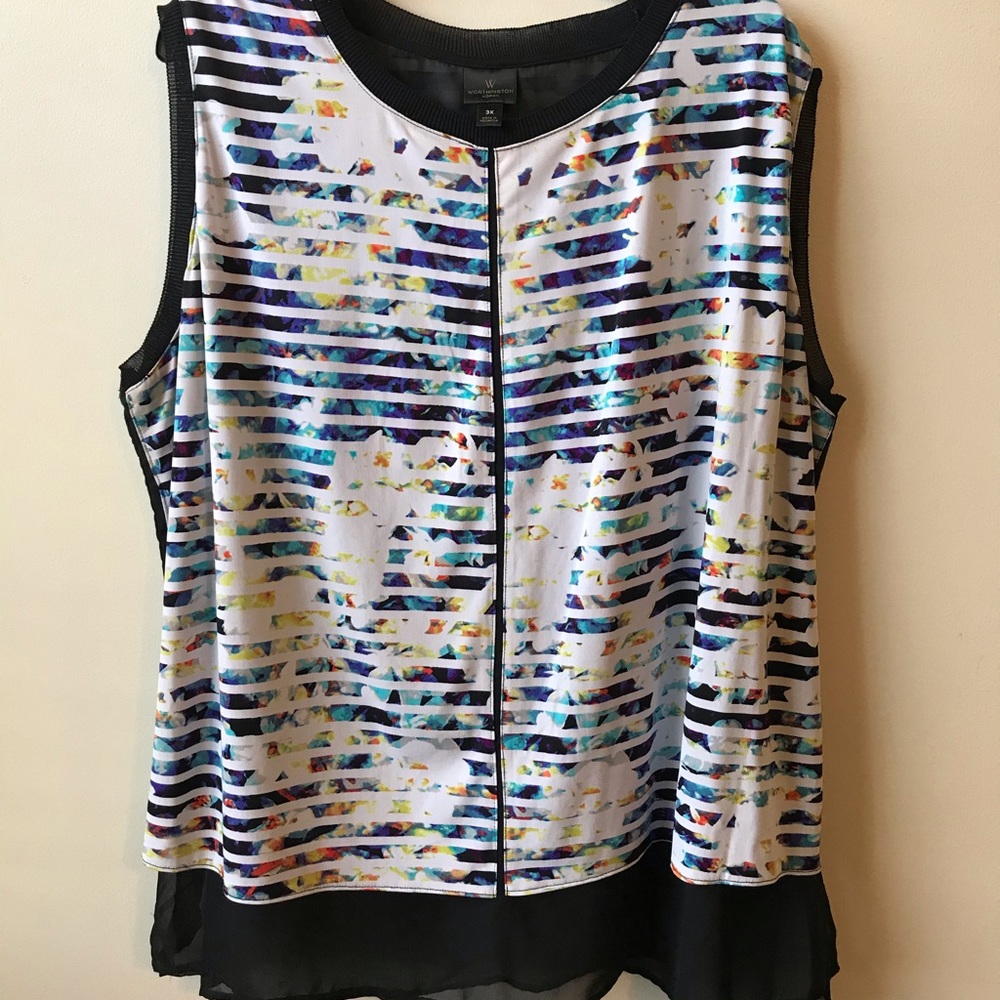 Floral Graphic Work Shirt - Plus Size